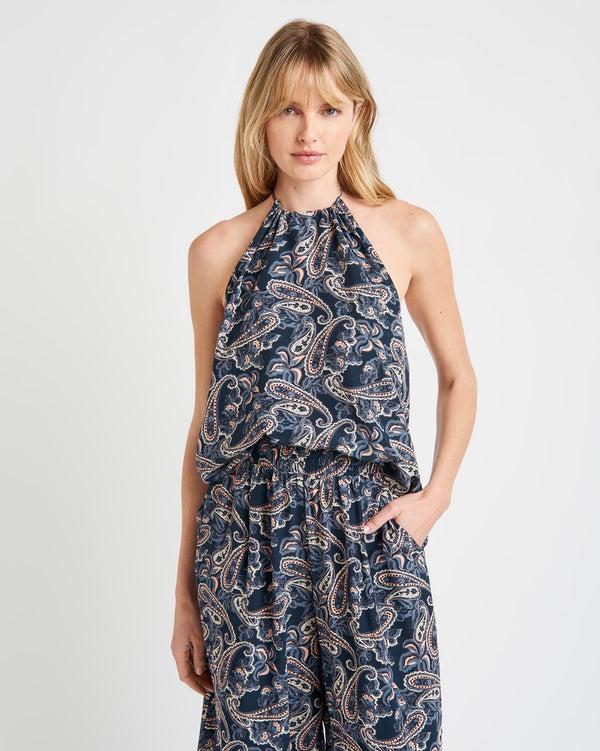 splendid Alessandra Paisley Silk Halter Top