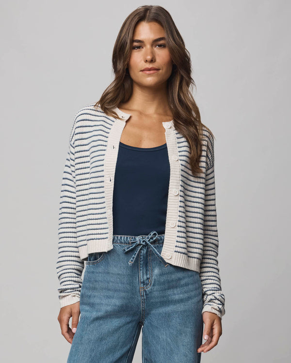 Splendid Amber Stripe Crop Cardigan
