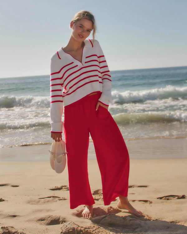 Splendid Arden Striped Polo Sweater