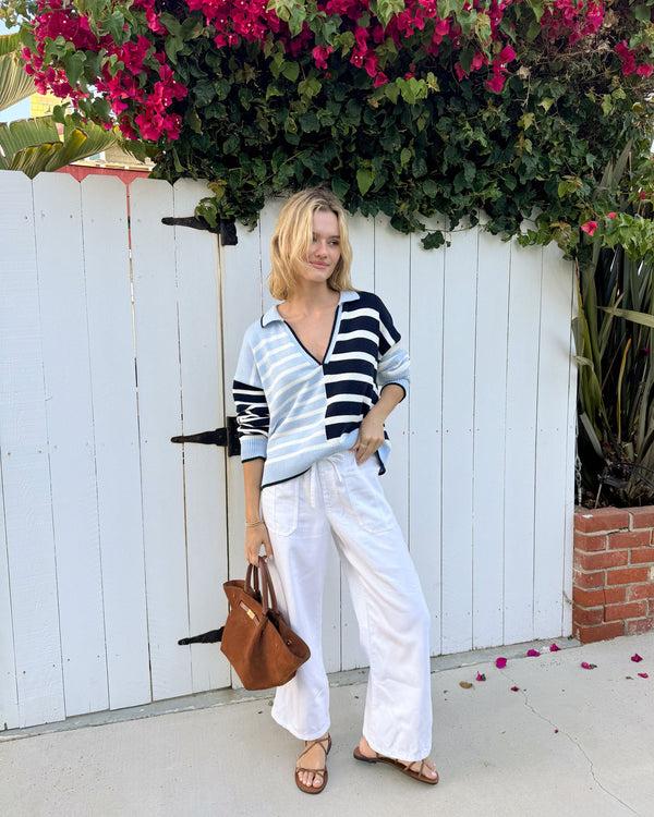 Splendid Arden Striped Polo Sweater