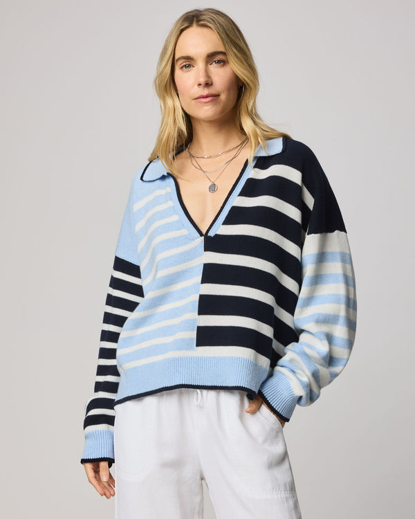 Splendid Arden Striped Polo Sweater