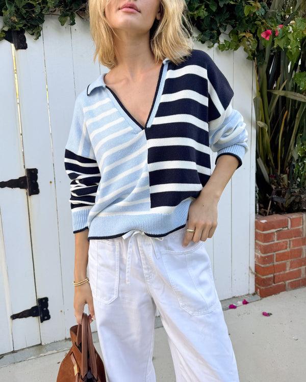 splendid Arden Striped Polo Sweater