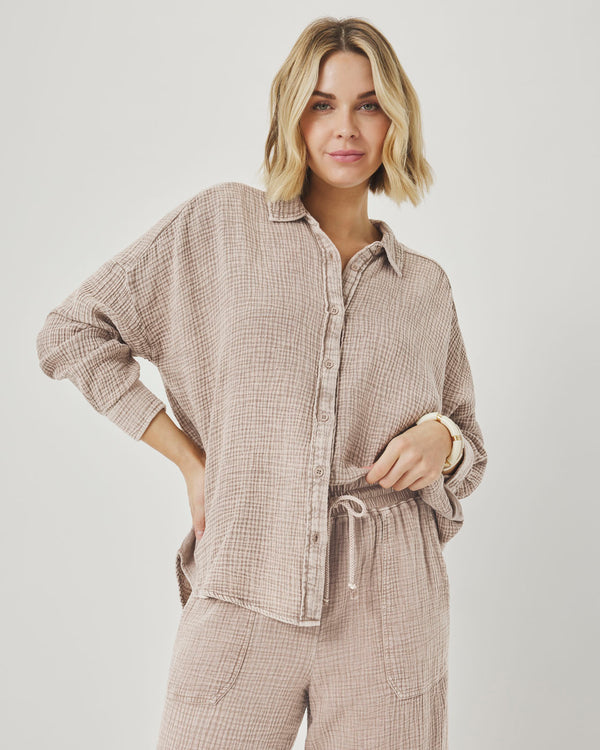 Splendid Ava Gauze Button Down