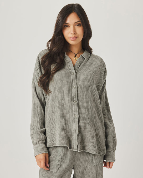splendid Ava Gauze Button Down