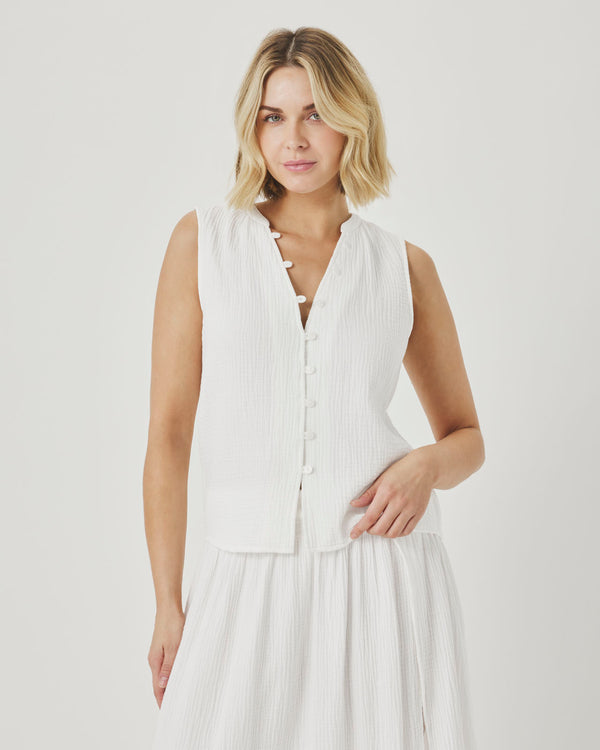 Splendid Ava Gauze Button Tank