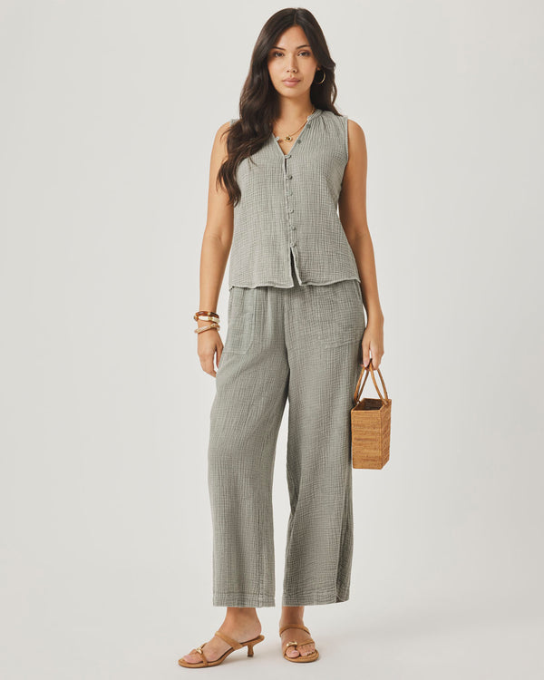 Splendid Ava Gauze Button Tank