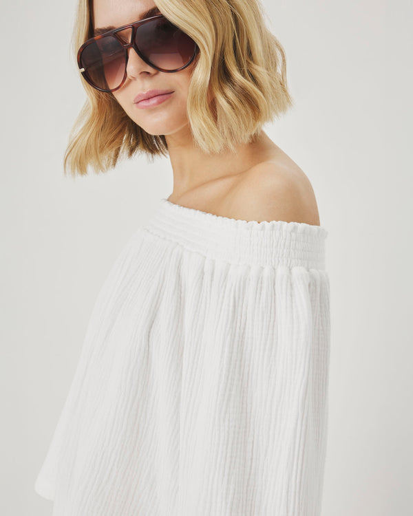 Splendid Ava Gauze Off-Shoulder Top