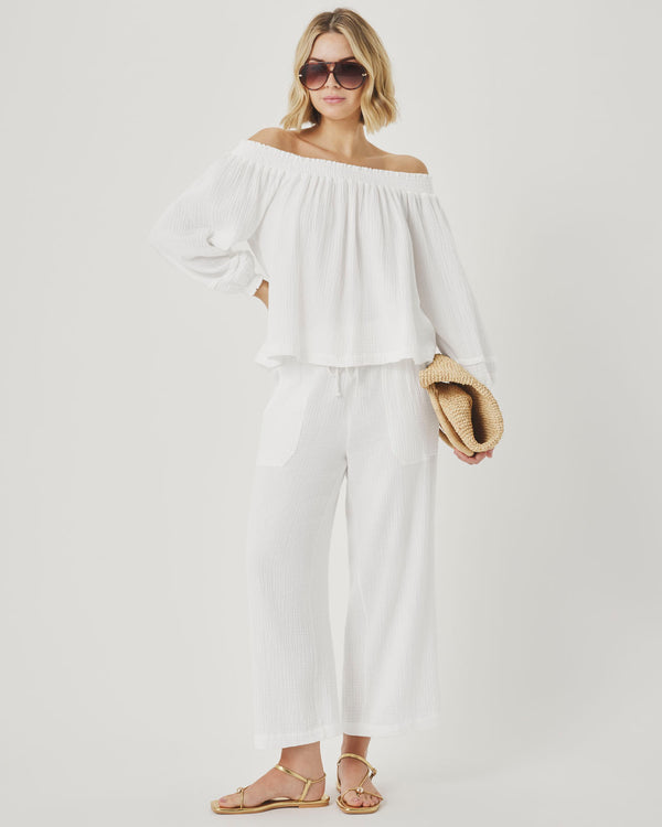 splendid Ava Gauze Off-Shoulder Top