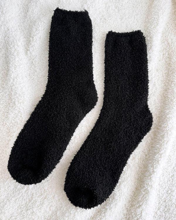 splendid Black Bia Fuzzy Yarn Socks