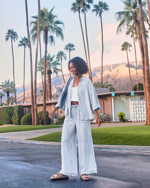 Splendid Bleached Indigo Angie Palazzo Pant