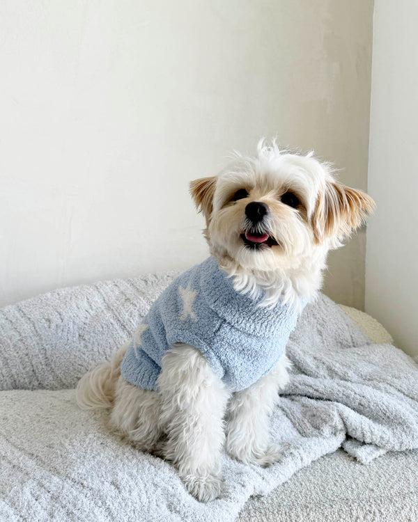 Splendid Blue Star Fuzzy Pet Sweater