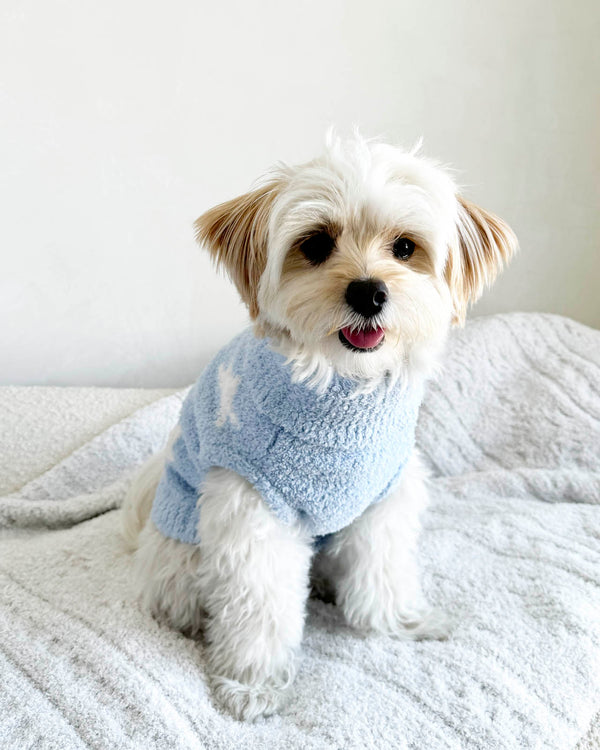 splendid Blue Star Fuzzy Pet Sweater