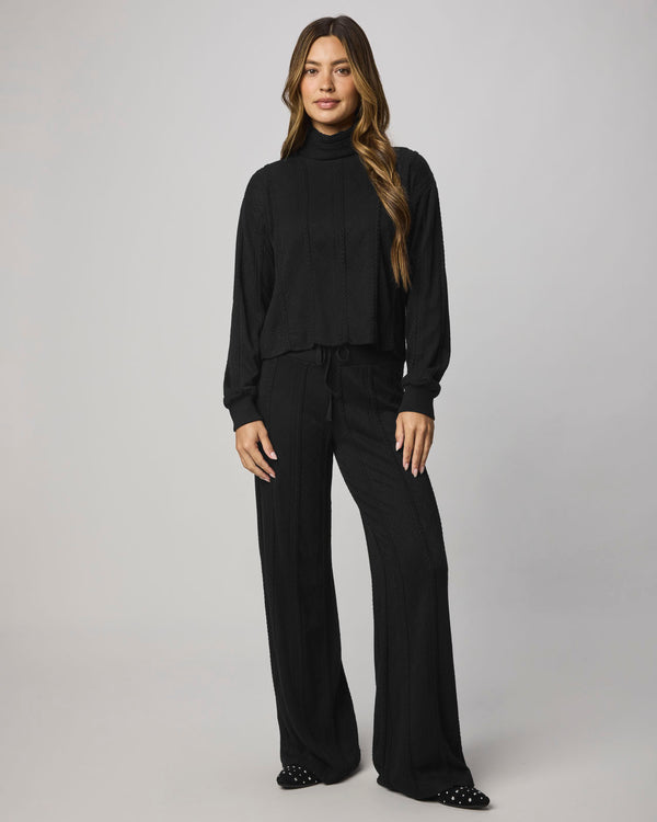 Splendid Cable Lounge Turtleneck Top