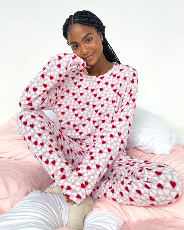 splendid Candy Heart Marna Waffle PJ Set