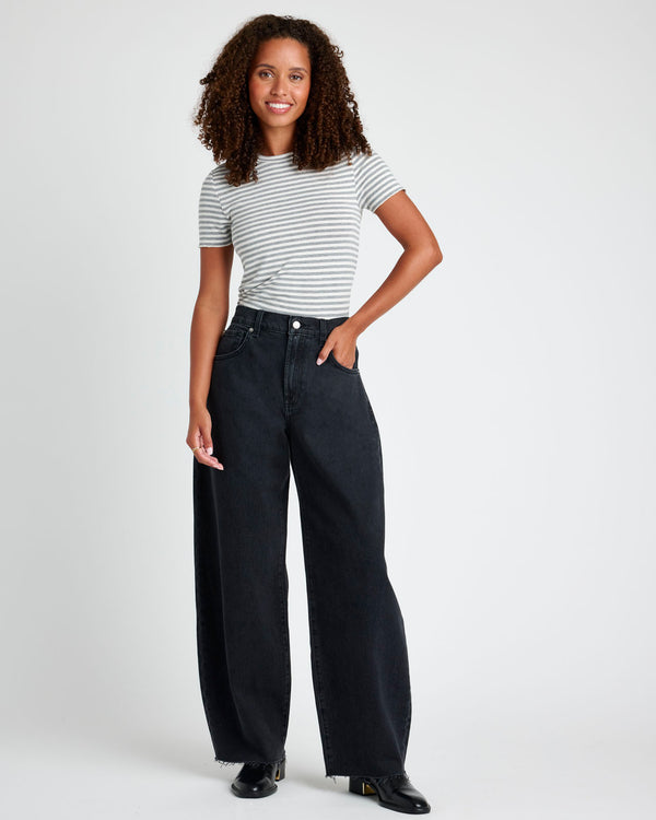 Splendid Carson Barrel Leg Jean In Black Rinse