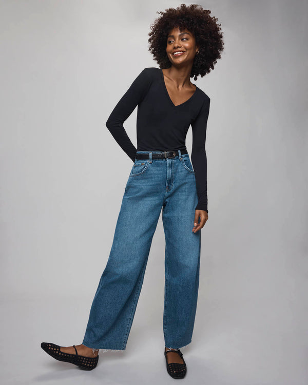 Splendid Carson Barrel Leg Jean In Medium Wash