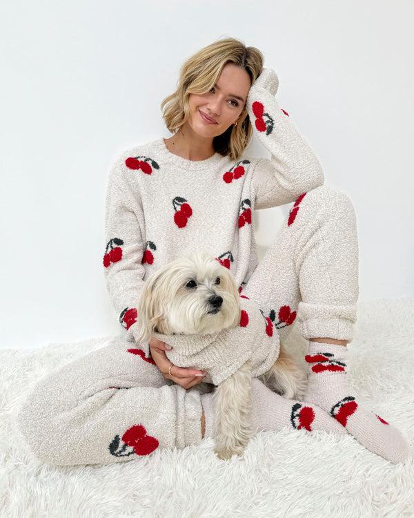 Splendid Cherries Bia Fuzzy Yarn Socks