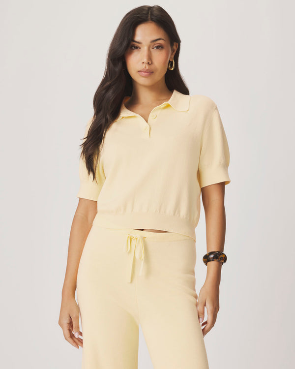 Splendid Christa Polo Short Sleeve Sweater