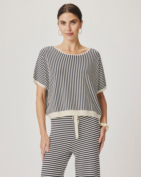 Splendid Christa Striped Short Sleeve Sweater