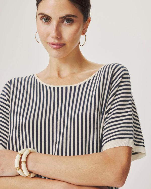 Splendid Christa Striped Short Sleeve Sweater