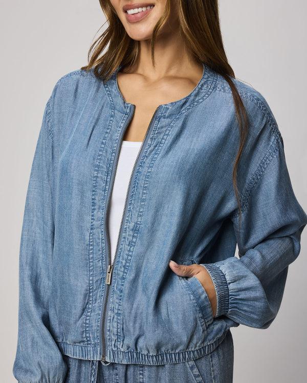 Splendid Clea Indigo Bomber Jacket