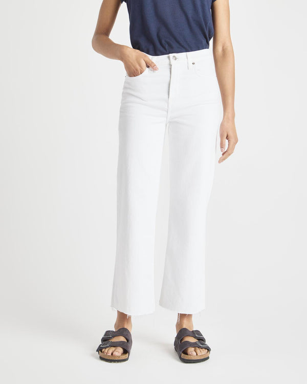 splendid Cropped Wide Leg Jean in White