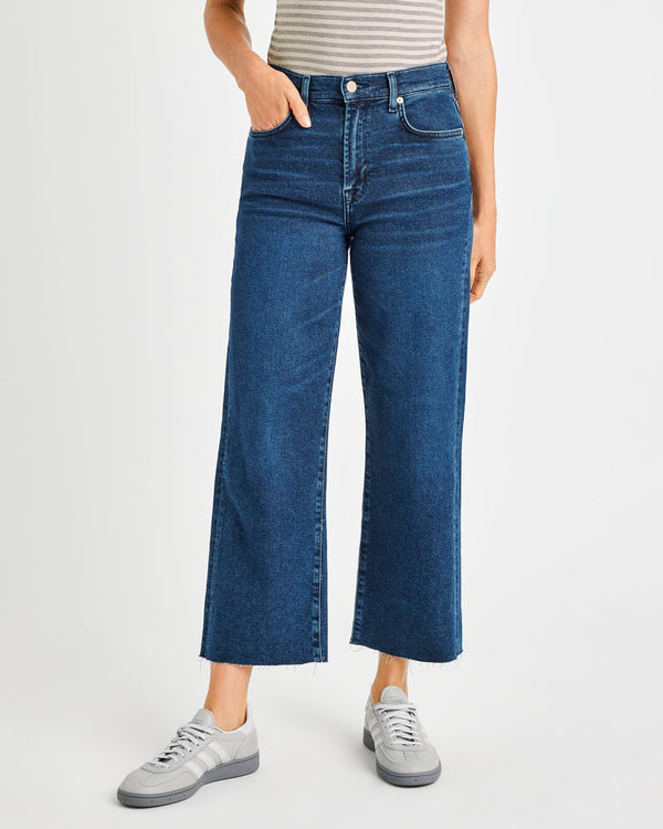 splendid Cropped Wide Leg Raw Hem Jean
