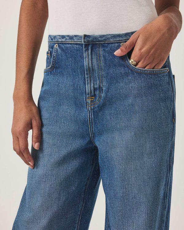 Splendid Cut Waist Relax Wide Leg Jean