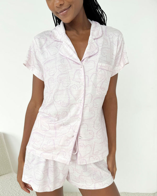 Splendid Dotted Heart Flora Pillowsoft Short Set