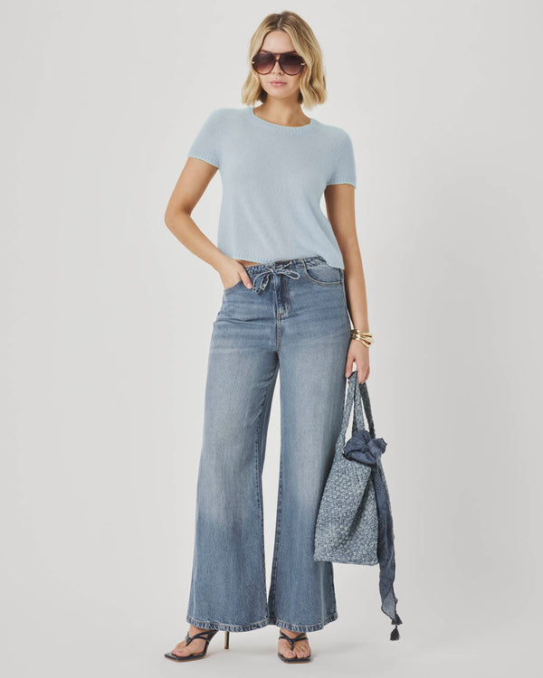 Splendid Emerson Short Sleeve Tipped Sweater