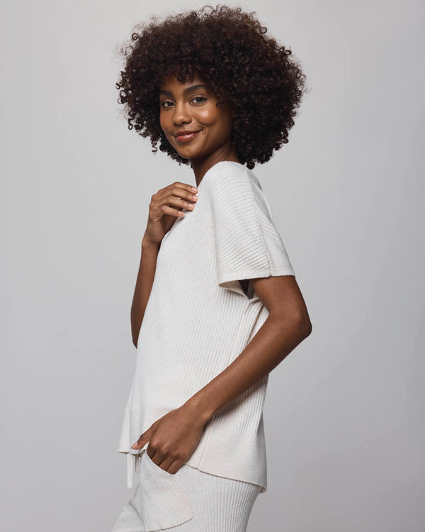 Splendid Georgie Cashblend Short Sleeve Sweater