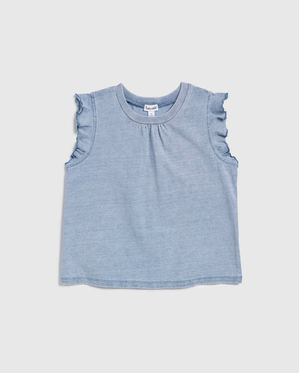 splendid Girls Bleach Wash Short Sleeve Top