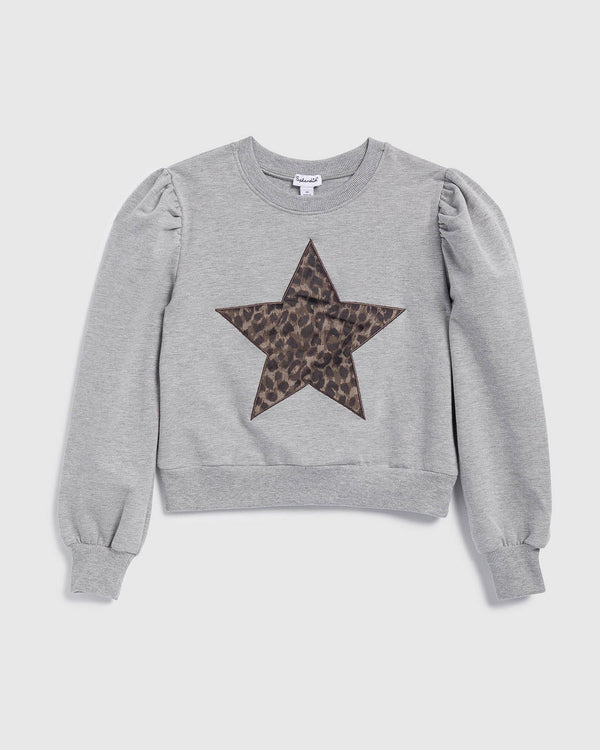 splendid Girls Cheetah Girl Star Sweatshirt