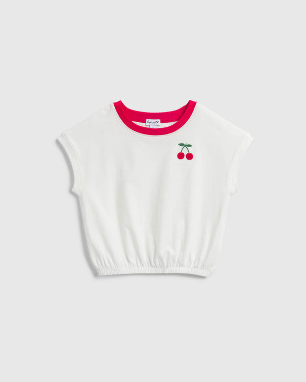 splendid Girls Cherry Cinched Crewneck Top