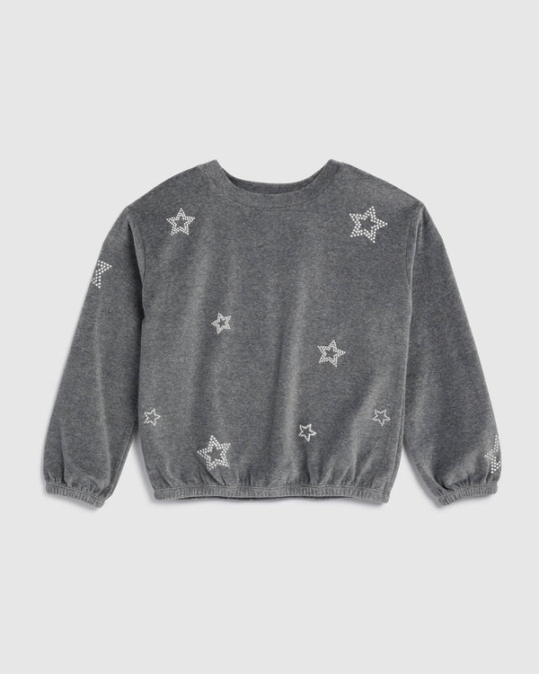 splendid Girls Silver Stars Sweatshirt