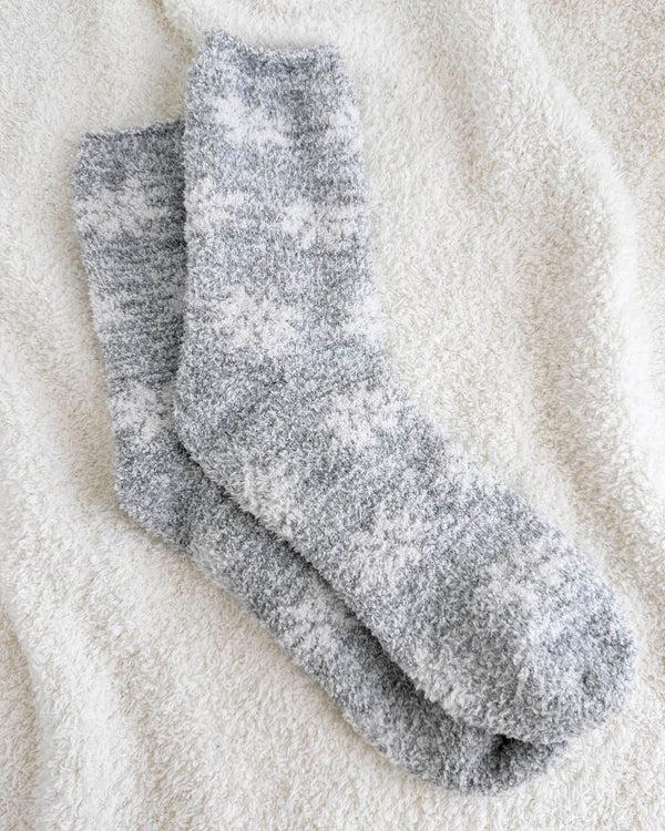 Splendid Grey Snowflake Bia Fuzzy Socks
