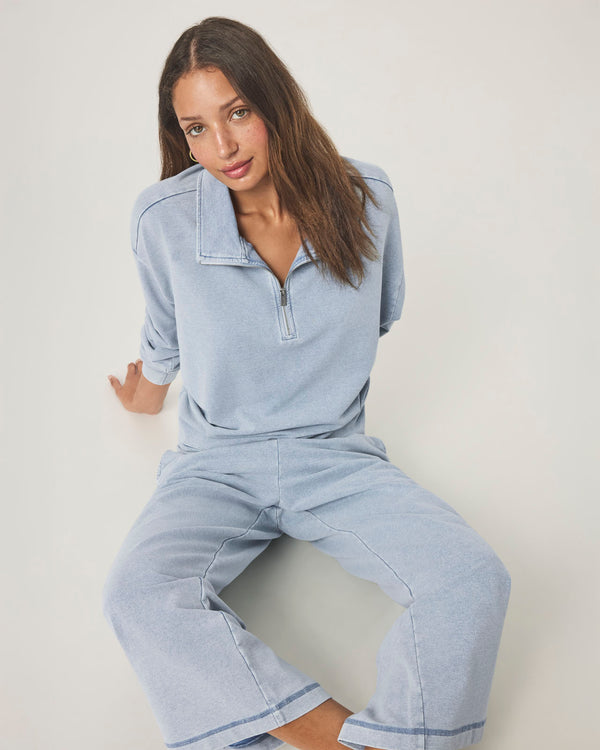 Splendid Hayden Terry Quarter Zip Sweatshirt