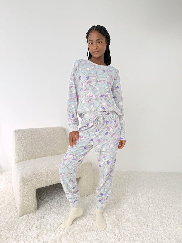 Splendid Holiday Lights Marna Waffle PJ Set