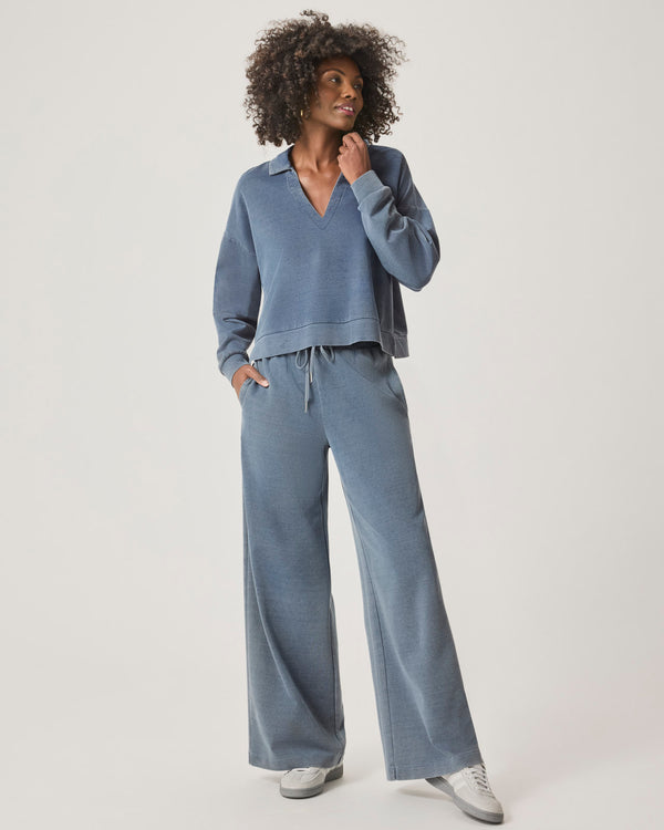 Splendid Indigo Lounge Polo Sweatshirt