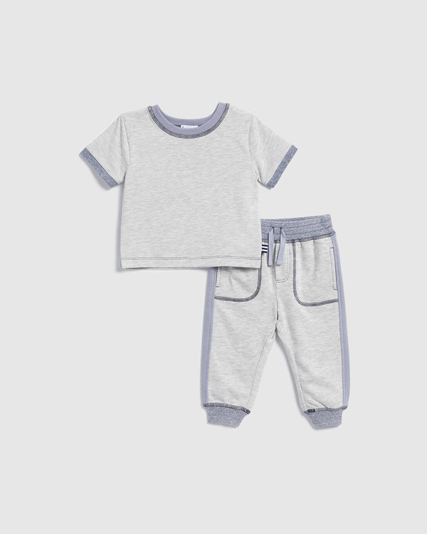 splendid Infant Boy Cloud Trim Jogger Set