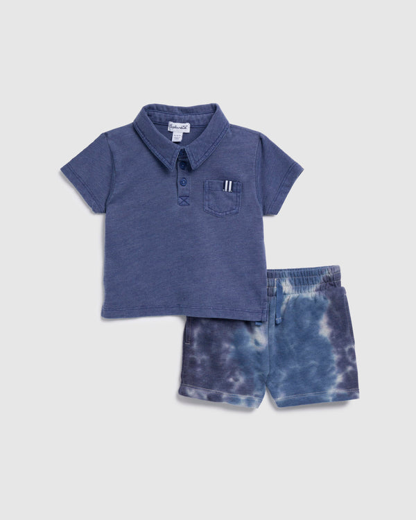 splendid Infant Boy Ripple Tie Dye Short Set
