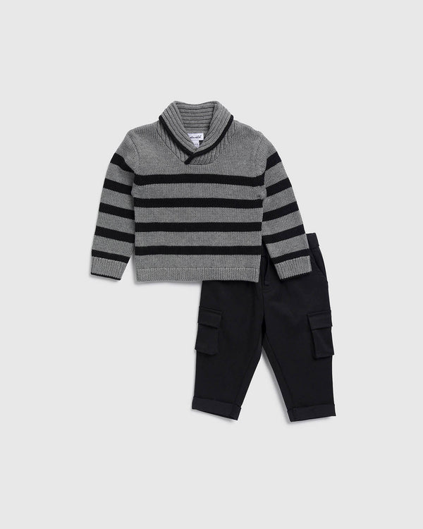 splendid Infant Boy Roll Neck Stripe Sweater Set
