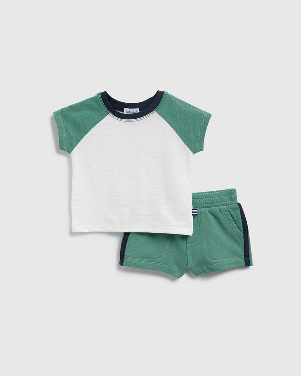 splendid Infant Boy Two Tone Short Sleeve Tee Set
