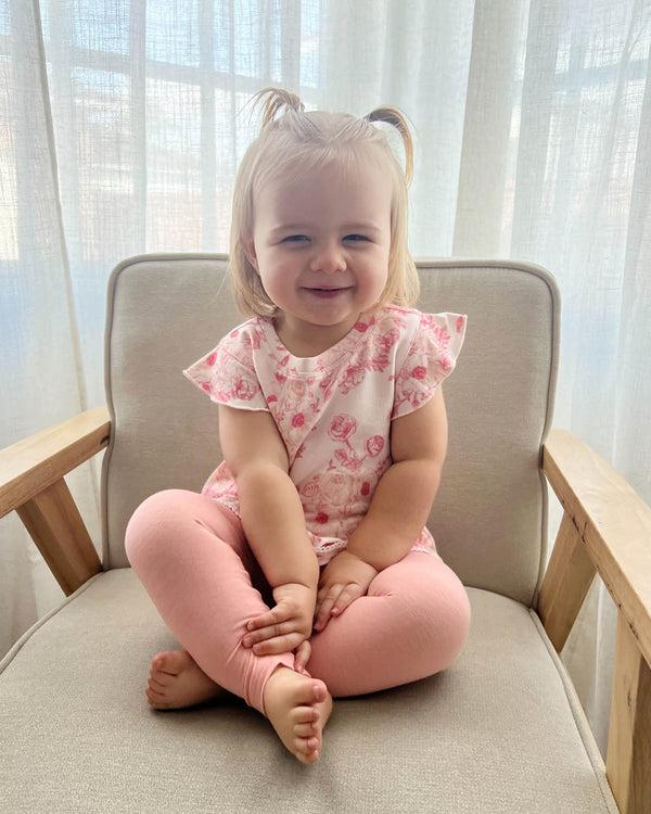 Splendid Infant Girl Cameo Blooms Short Sleeve Set