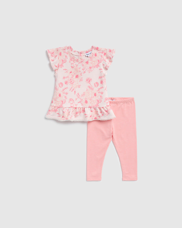 Splendid Infant Girl Cameo Blooms Short Sleeve Set
