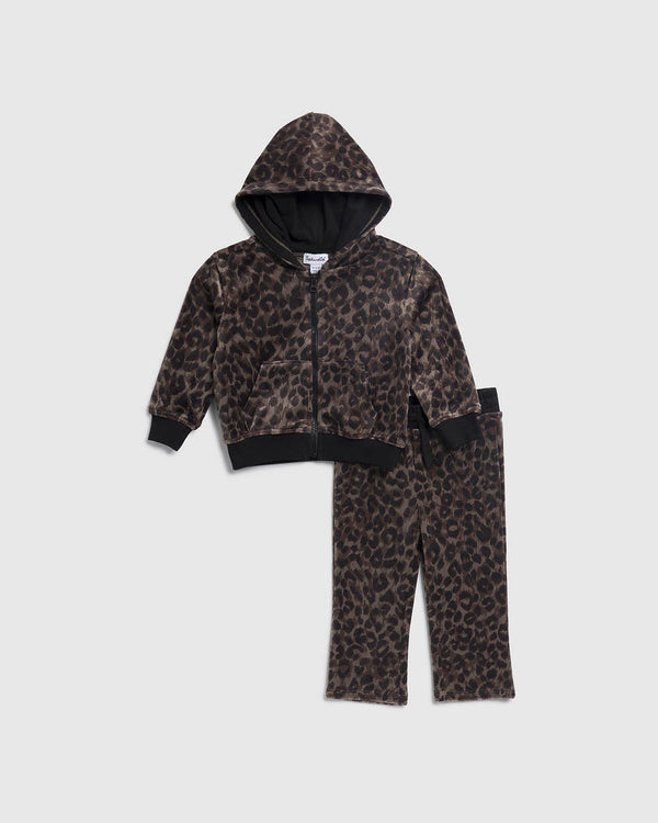 splendid Infant Girl Cheetah Velour Zip Up Set