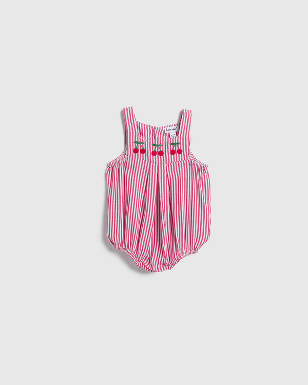splendid Infant Girl Cherry Striped Onesie
