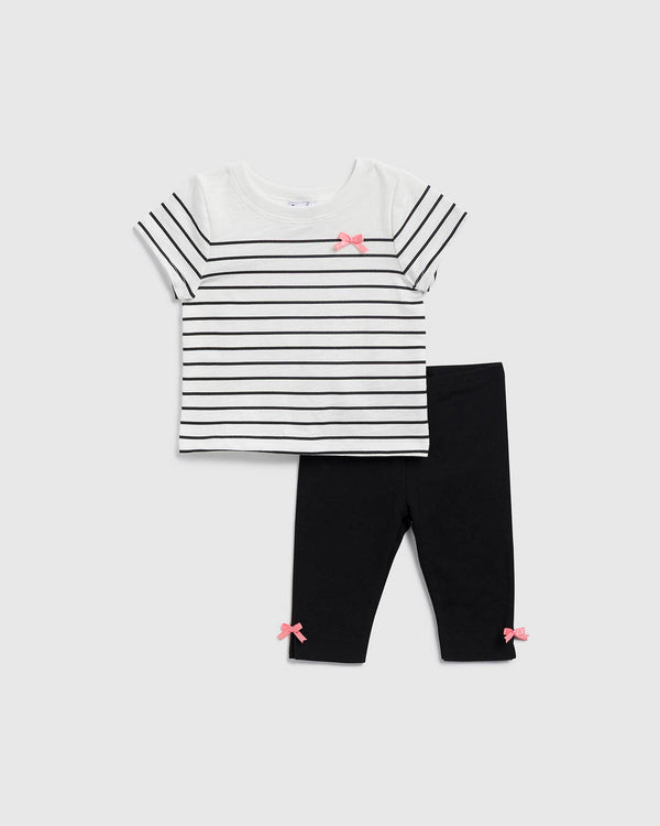 splendid Infant Girl Chic Stripe Short Sleeve Set