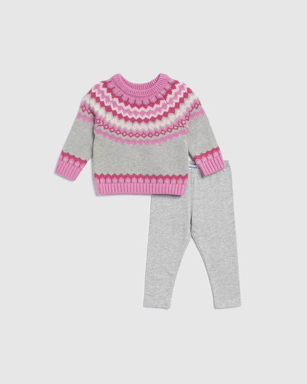 splendid Infant Girl Fair Isle Fun Sweater Set
