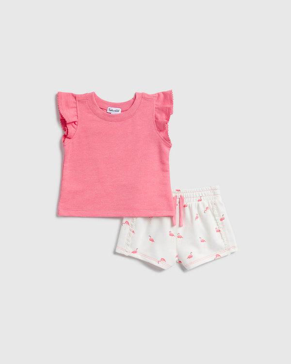 splendid Infant Girl Flamingo Fun Short Set